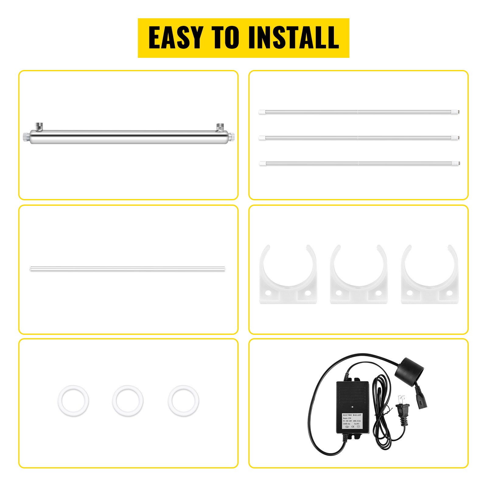 Replacement Quartz Sleeve For 12 GPM UV Water Purifier - 37 Inches Long, Fits Whole House Sterilizer Systems