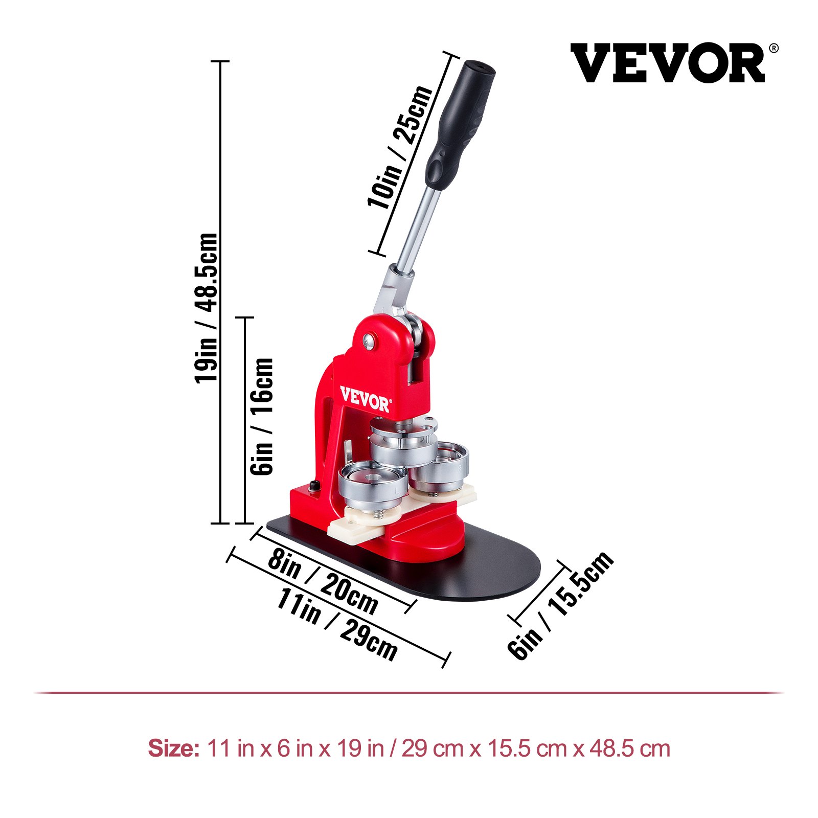 VEVOR Button Maker Machine 58mm Button Maker Machine 2.25 inch Badge Maker Machine with Free