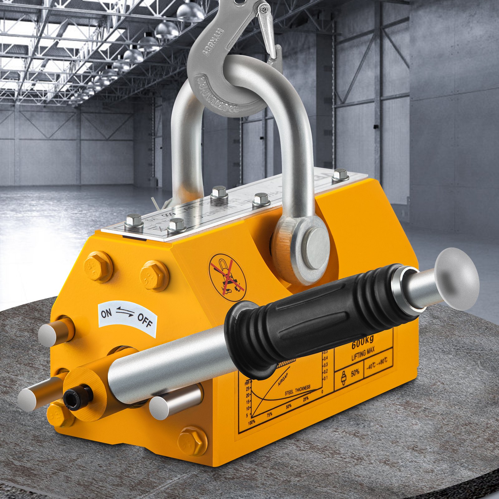 VEVOR Magnetic Lifter, 1320lbs Pulling Capacity Steel Lifting Magnet