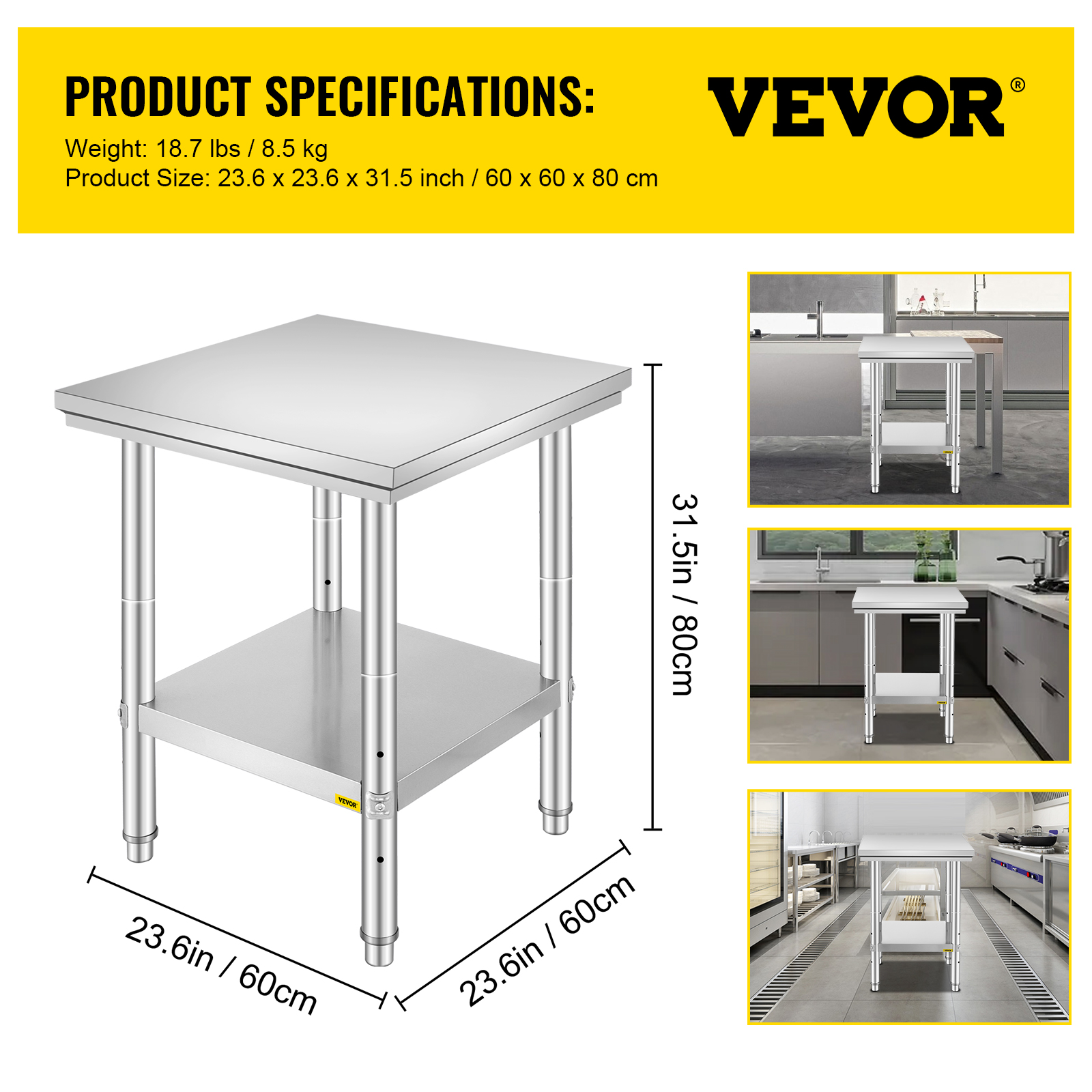 24 X 24 Stainless Steel Kitchen Work Prep Table Food Commercial   Steel Table F6 