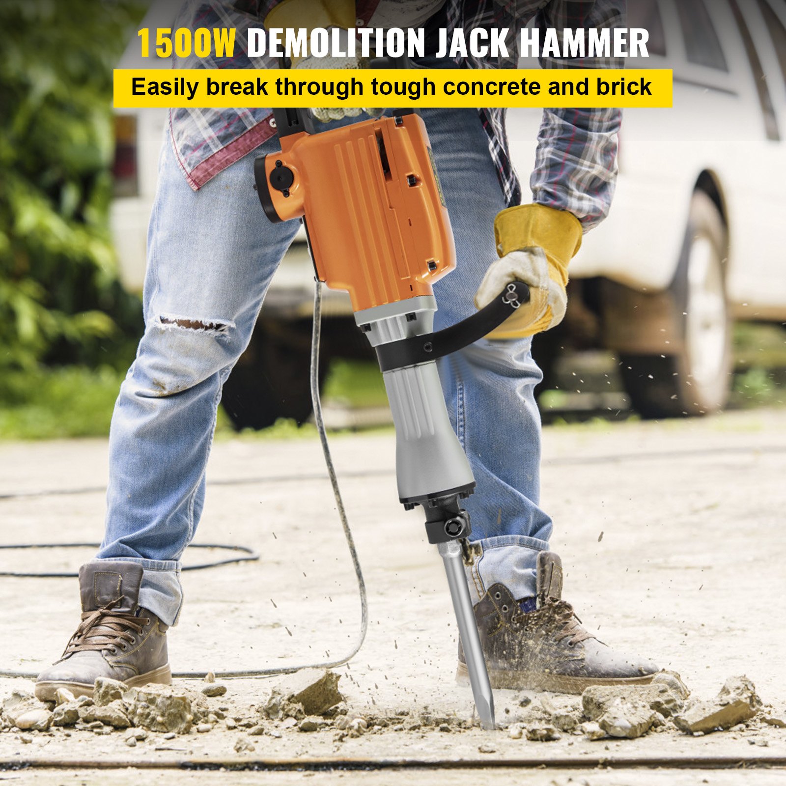 VEVOR VEVOR 1850W Demolition Jack Hammer 230V/50HZ Commercial Grade 65A