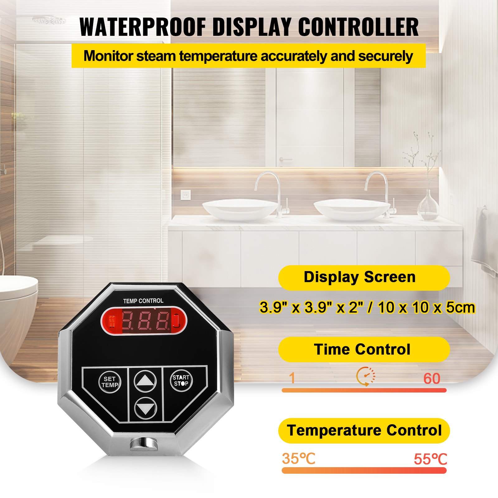 VEVOR VEVOR 6KW Sauna Bath Steamer with LED Digital Display Steam Bath