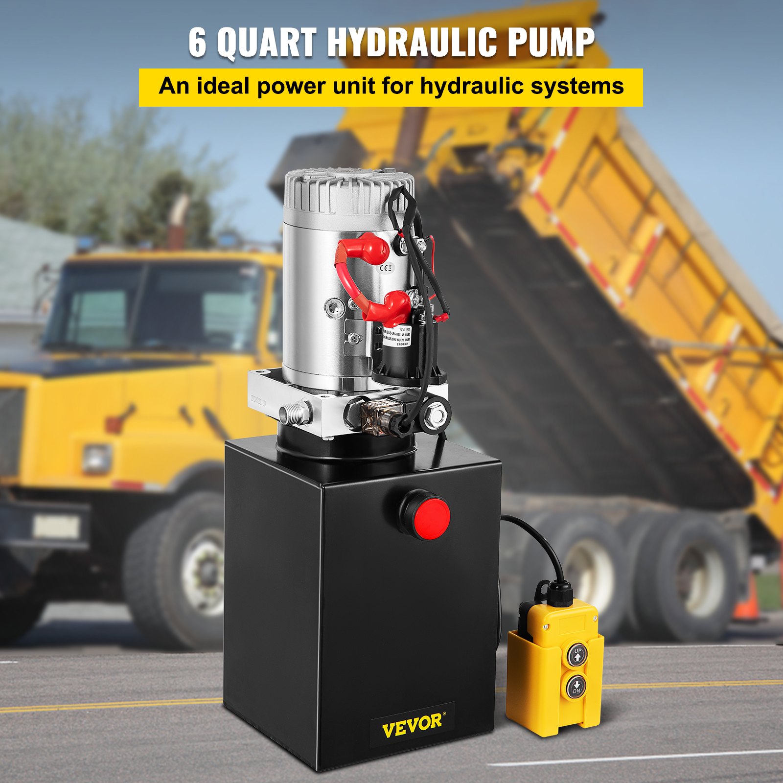 VEVOR Hydraulic Power Unit 6 Quart Hydraulic Pump Single Acting 3200 ...