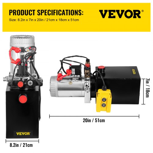 VEVOR Hydraulic Power Unit Double Acting Hydraulic Pump 6 Quart ...