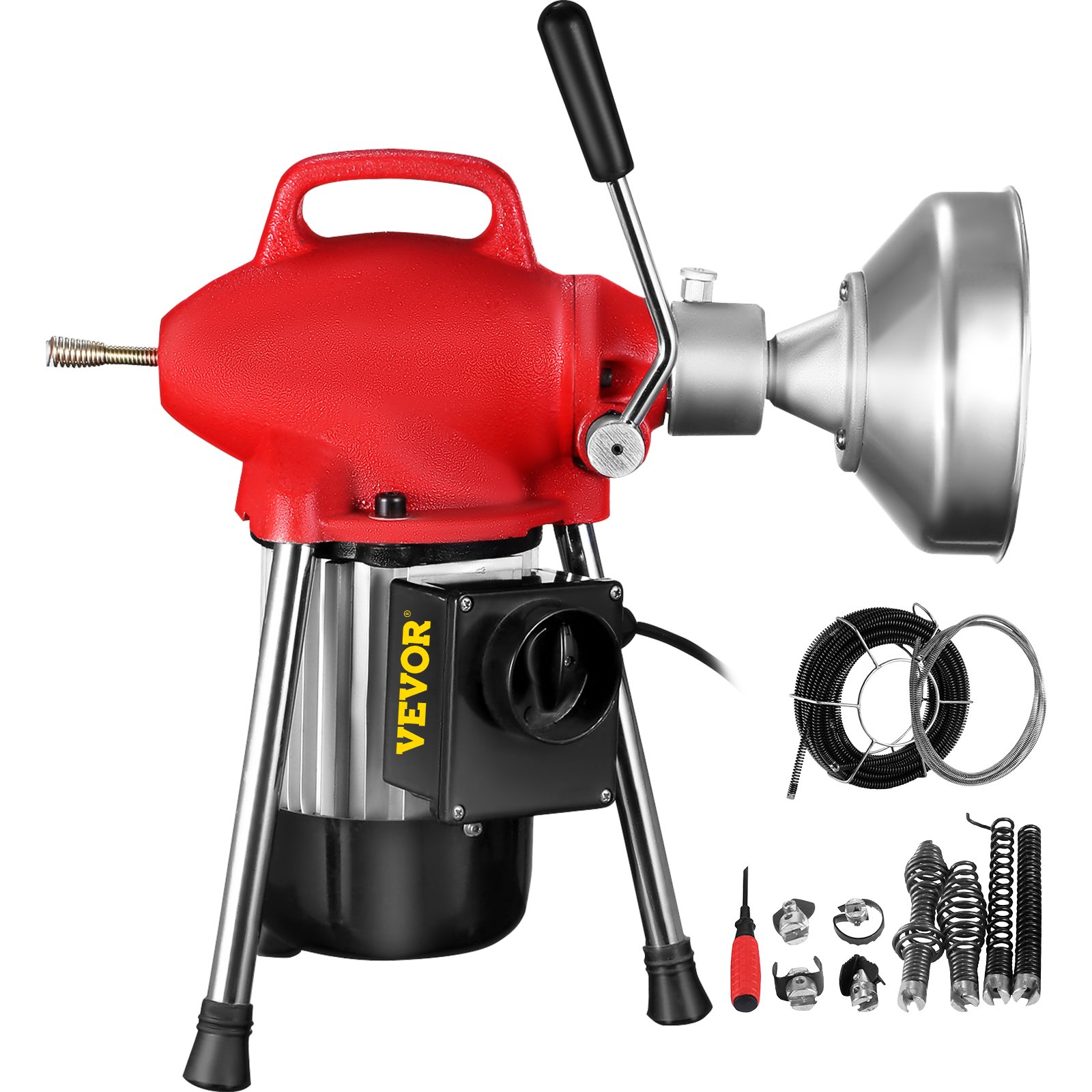 VEVOR Drain Cleaning Machine 500 Watt Sectional Drain Cleaner 75' x 5/8" Spring Cable VEVOR AU