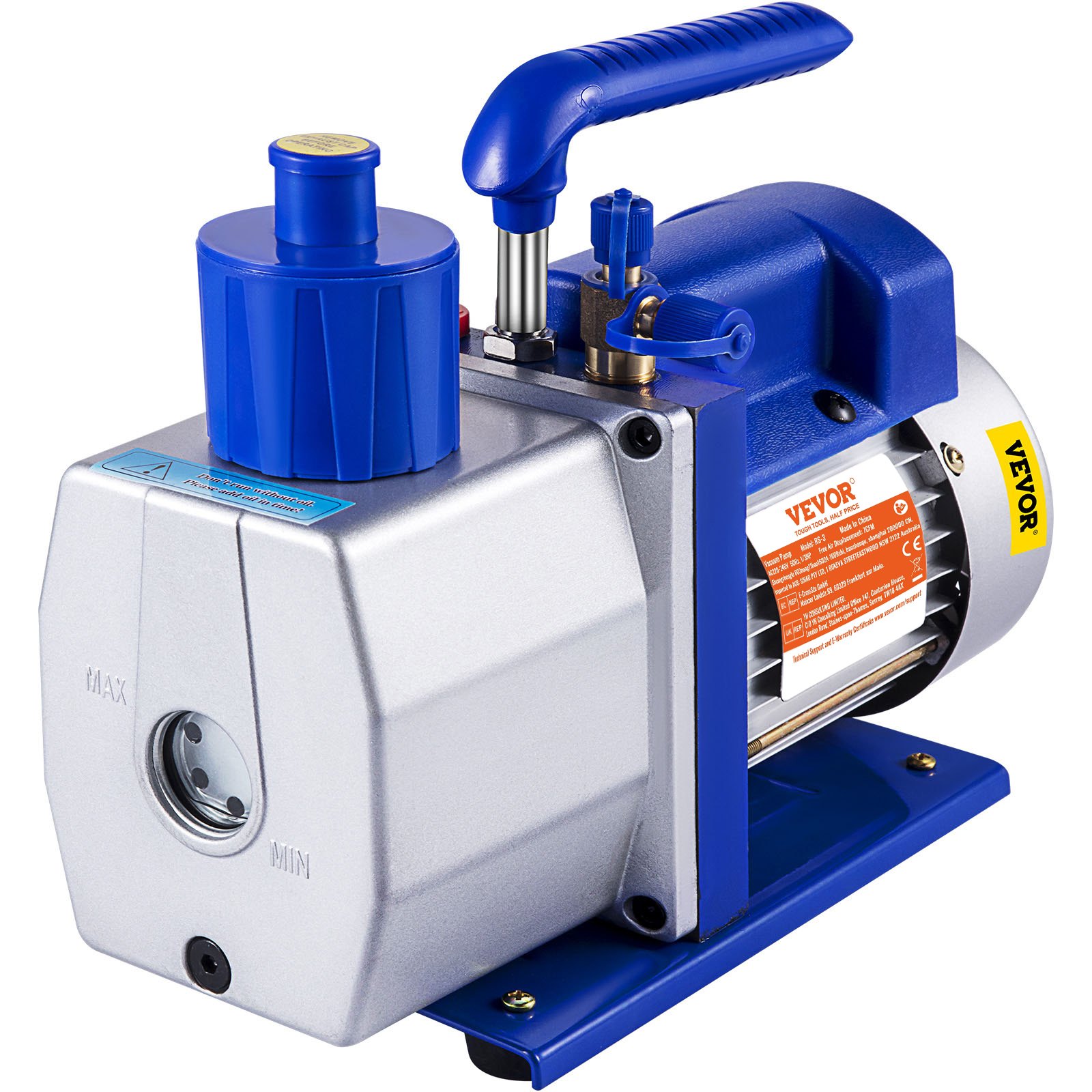 VEVOR Vacuum Pump 7 CFM 1/2 HP Single Stage Air Conditioning Vacuum Pump 110V 5PA Ultimate