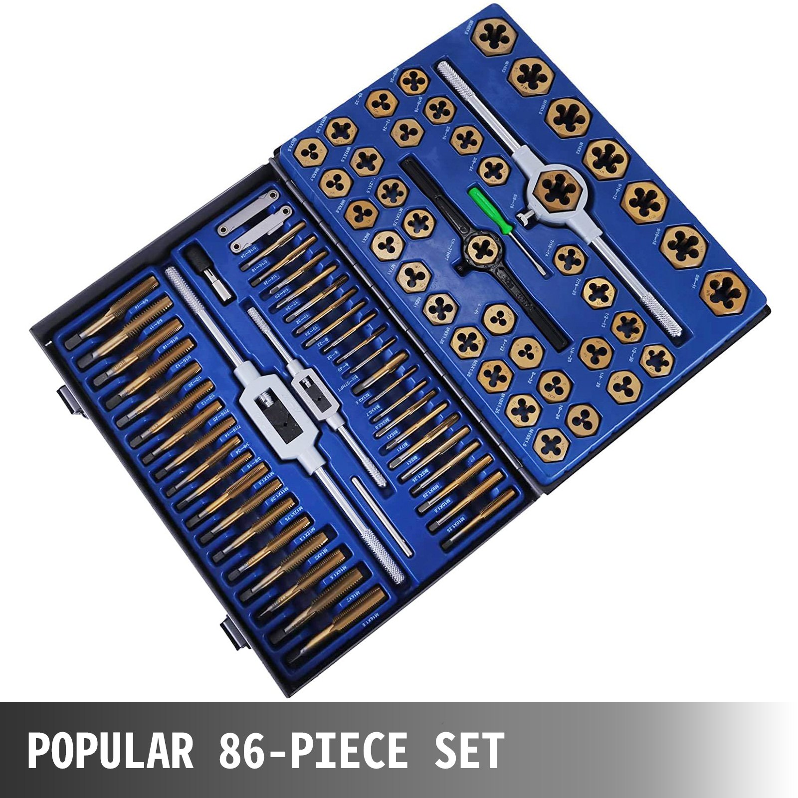 VEVOR 86PC Tap and Die set, Tap and Die Set Metric and Standard, Large