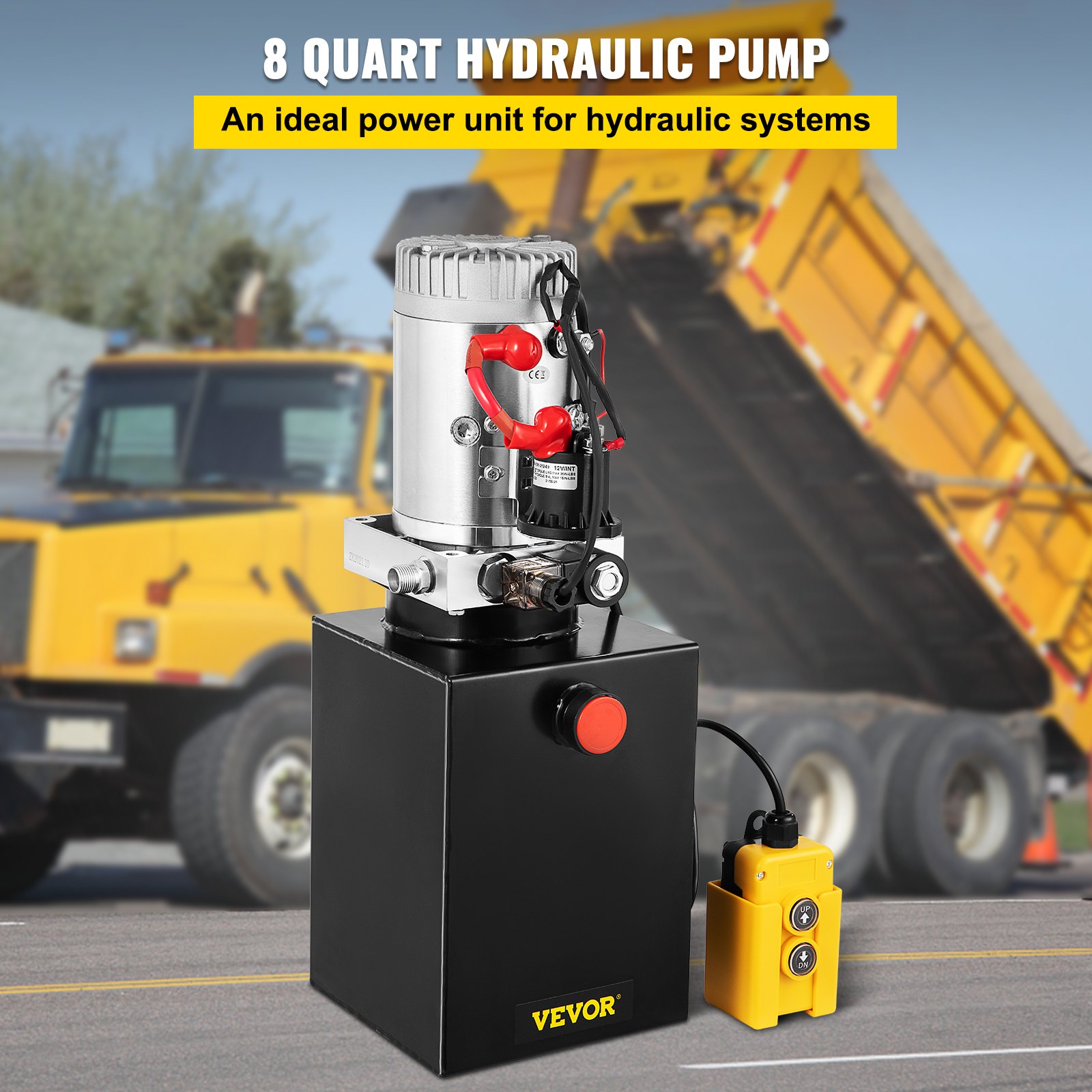 VEVOR Hydraulic Power Unit 8 Quart Hydraulic Pump Dump Truck Single