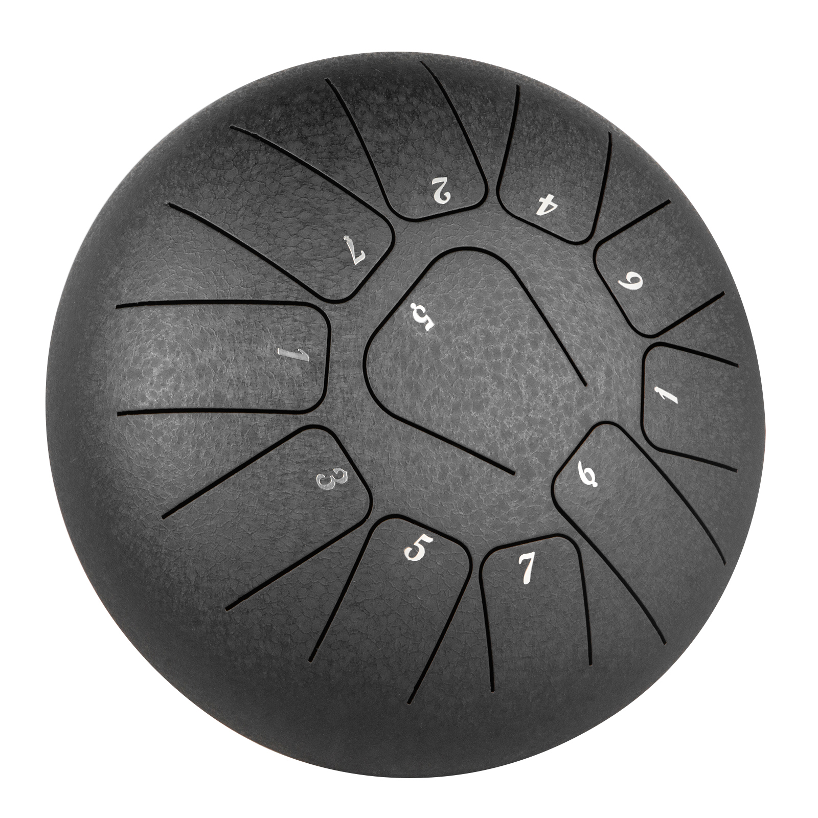 Steel Tongue Drum 8" 11 Notes Pan Drum Handpan Mallet Bracket Black