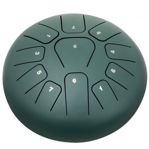 VEVOR Steel Tongue Drum 11 Notes 8 Inches Dia Tongue Drum Mineral Green ...