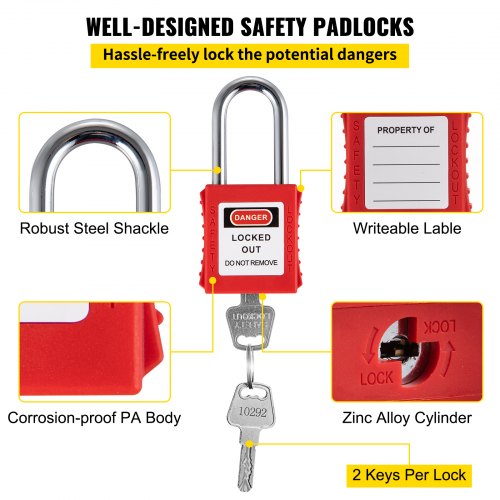 VEVOR 26 PCS Lockout Tagout Kits, Electrical Safety Loto Kit Includes ...