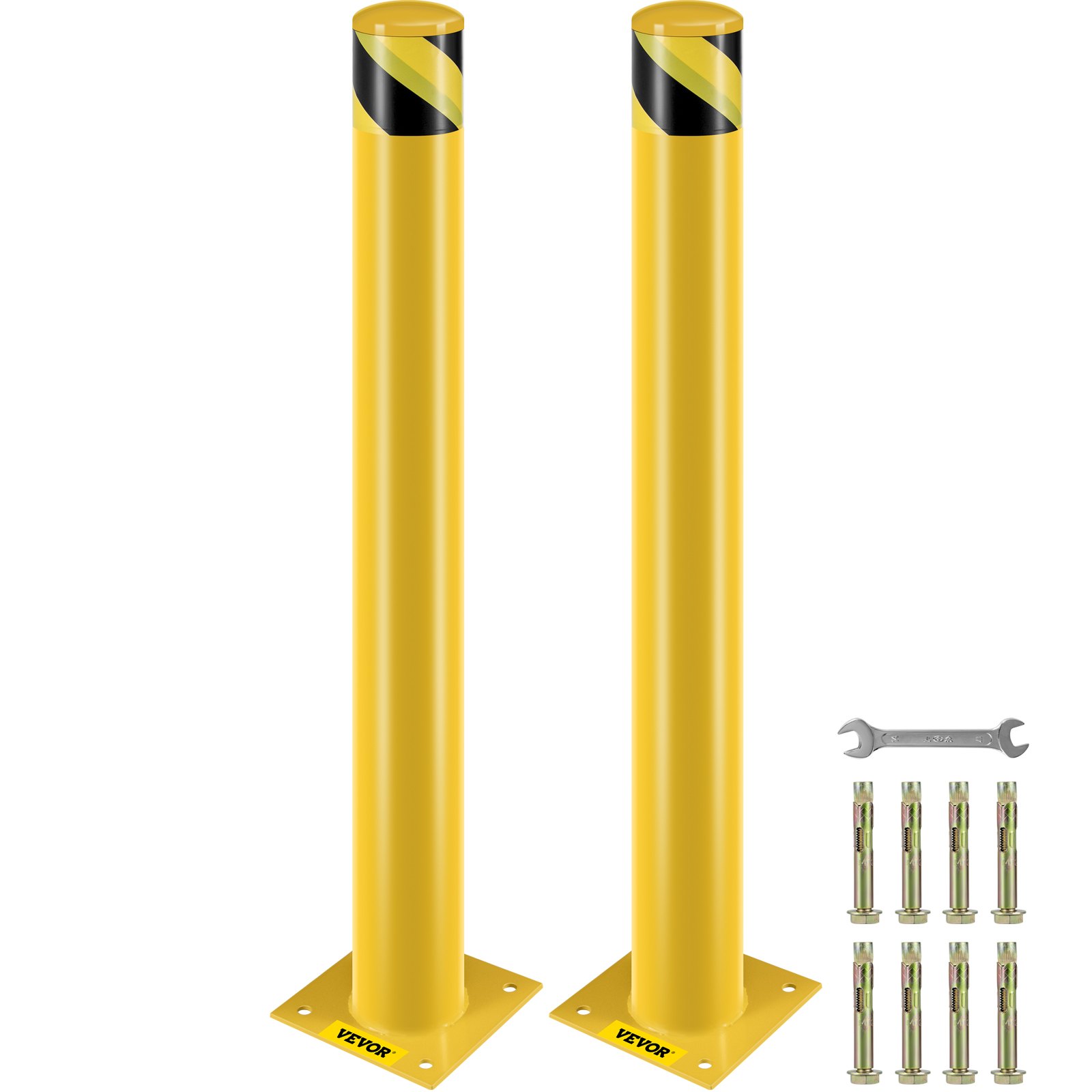 VEVOR Safety Bollard, 42 Inch Height Bollard Post, 4.5 Inch Diameter ...