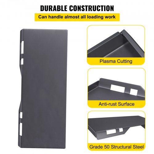VEVOR Skid Steer Mount Plate Thick Skid Steer Attachment Plate Steel
