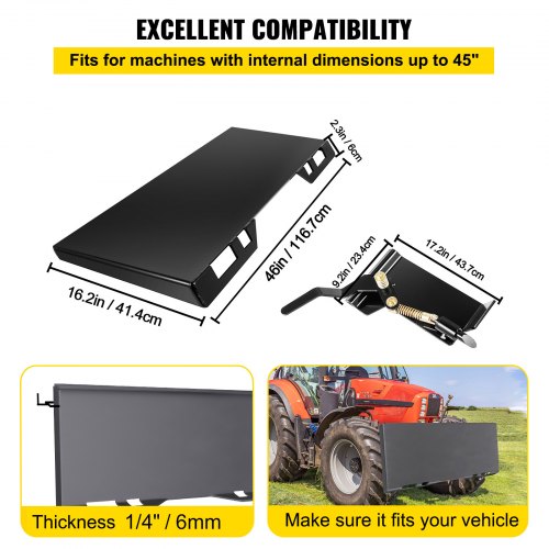 Skid Steer Quick Tach Attachment Mount Plate & Conversion Adapter Latch