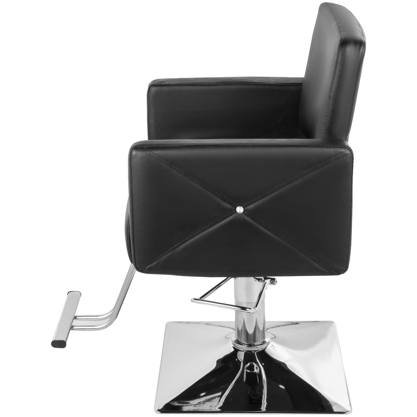Styling Chair Black Hydraulic Lift Square Base Hairdressing Furniture Barber Salon Chair PU