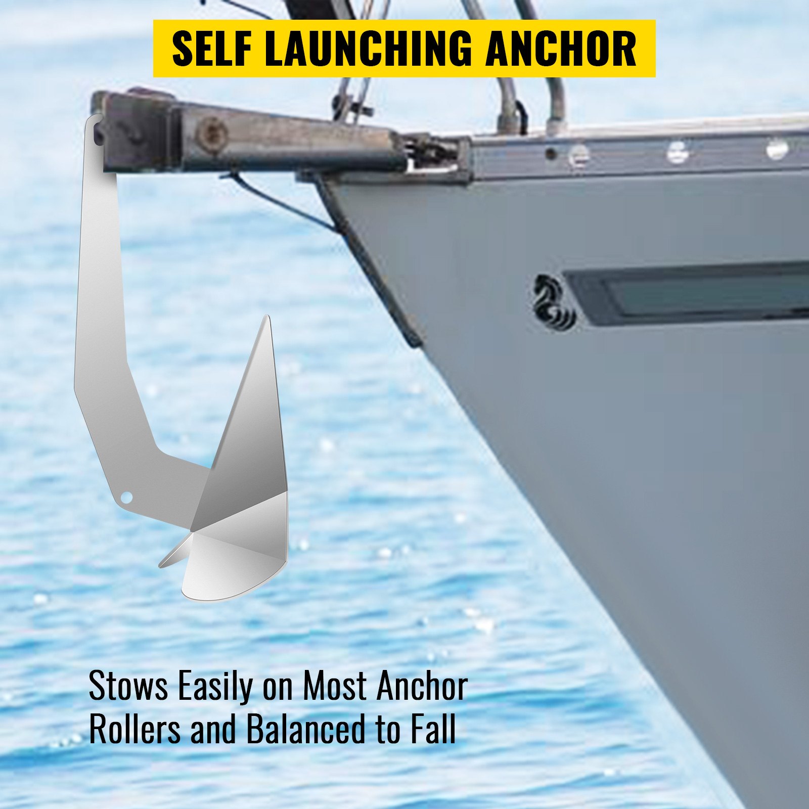 VEVOR Delta Type Boat Anchor 35 lb 16 kg Delta Anchor, Galvanized Steel