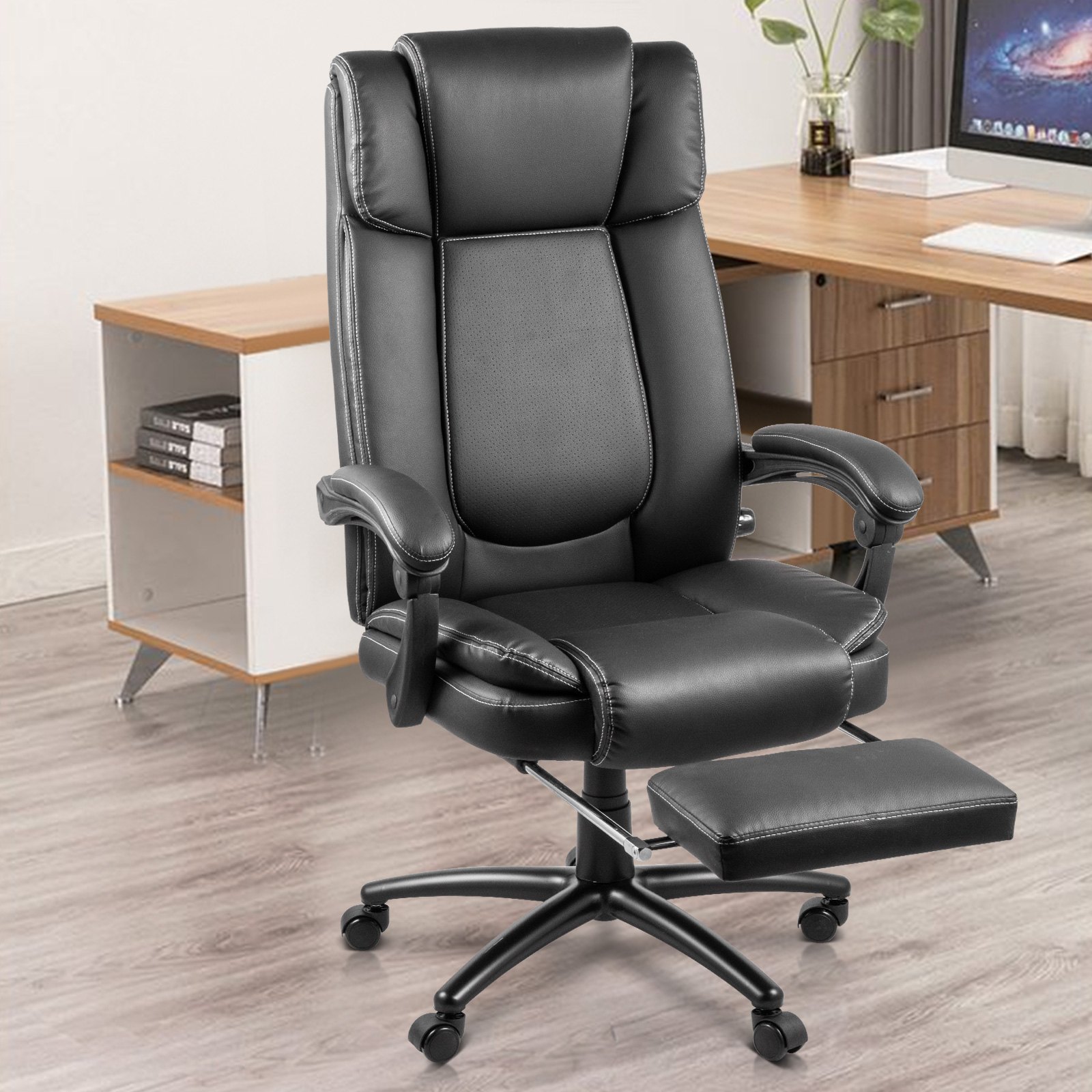 VEVOR Executive Chair 500lbs Black High Back Office Chair Height VEVOR Executive Chair 500lbs Black High Back Office Chair Height