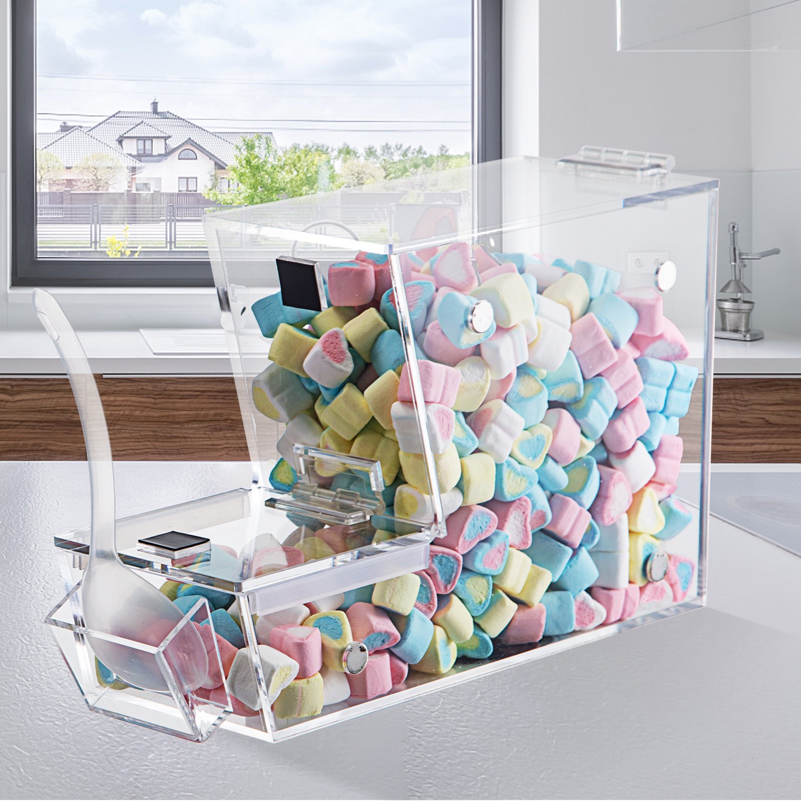 Vevor Stackable Candy Topping Dispenser Clear Acrylic Bulk Candy Bin ...