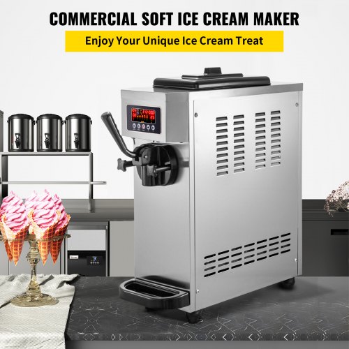 VEVOR Commercial Ice Cream Machine, 4.7-5.3Gal/H Soft Serve Machine ...