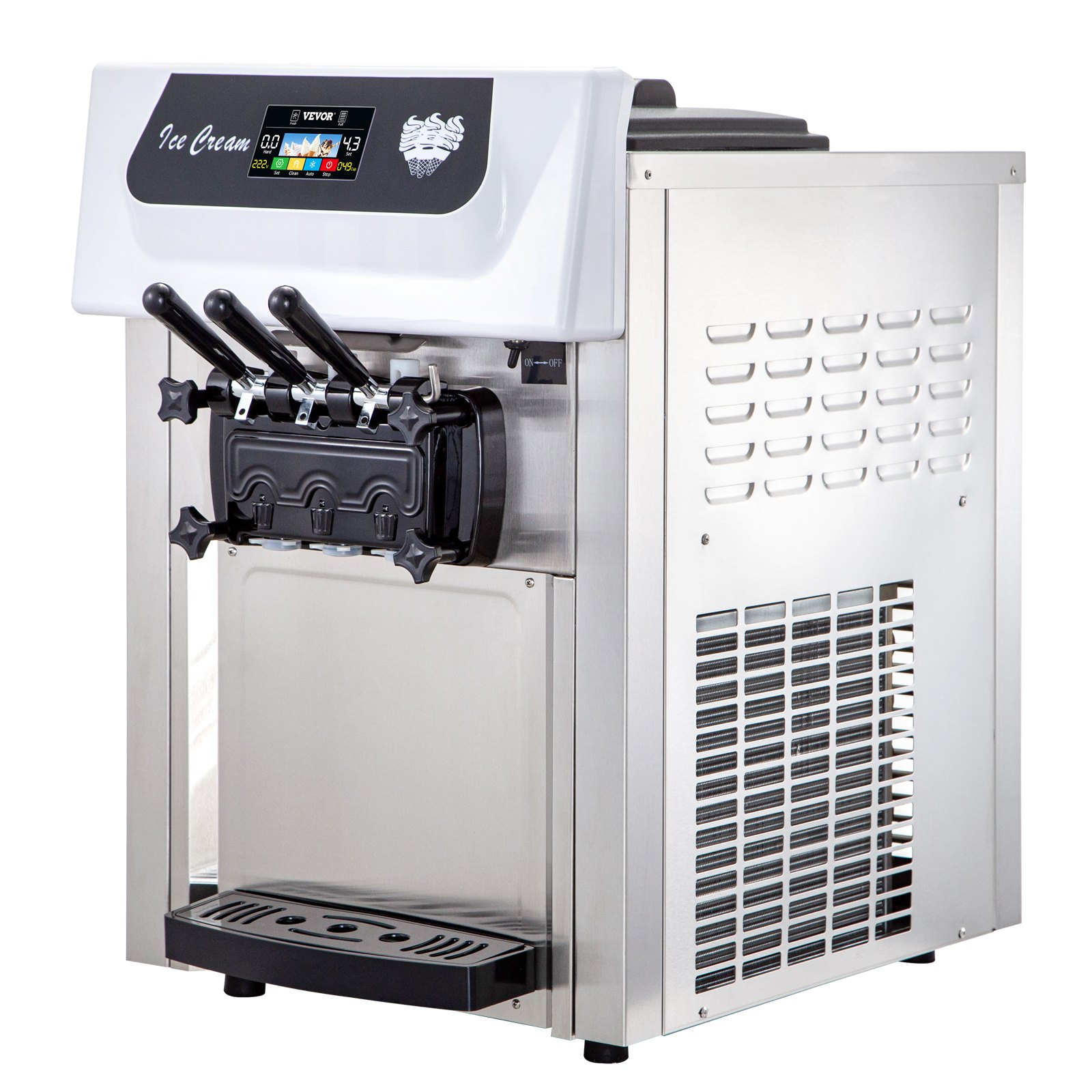 VEVOR Commercial Soft Ice Cream Machine, 3 Flavors Ice Cream Machine w ...