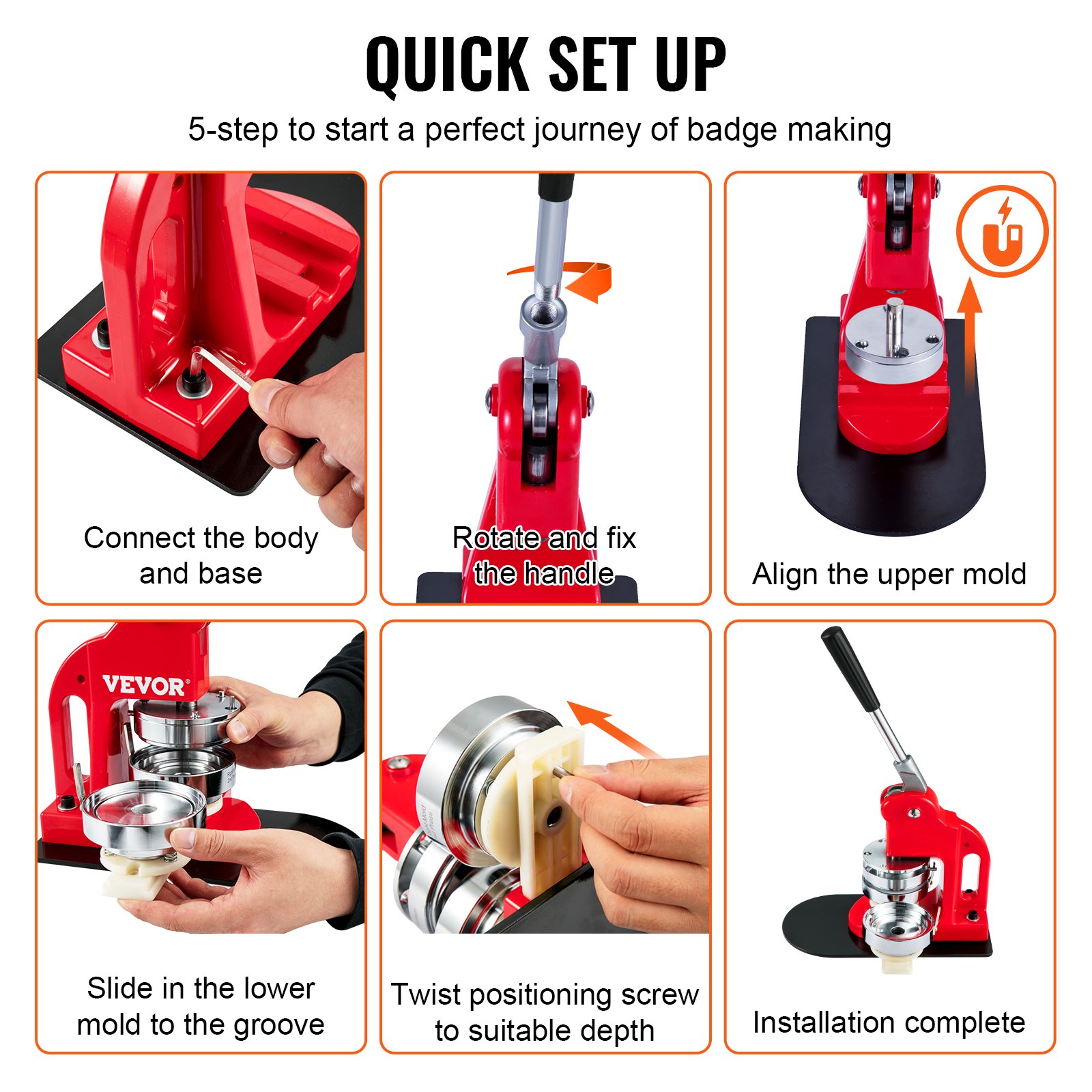 Vevor Vevor Button Maker 1 Inch Button Badge Maker 25mm Pins Punch Press Machine 499 Pcs Free Vevor Vevor Button Maker 1 Inch Button Badge Maker 25mm Pins Punch Press Machine 499 Pcs Free