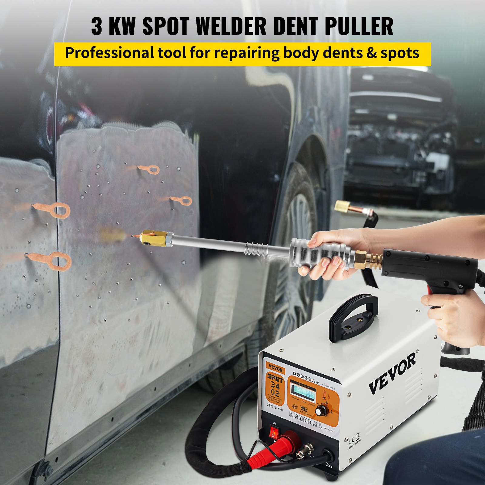 VEVOR VEVOR Stud Welder Dent Repair Kit, 3 KW 220 V Spot Welder Dent ...