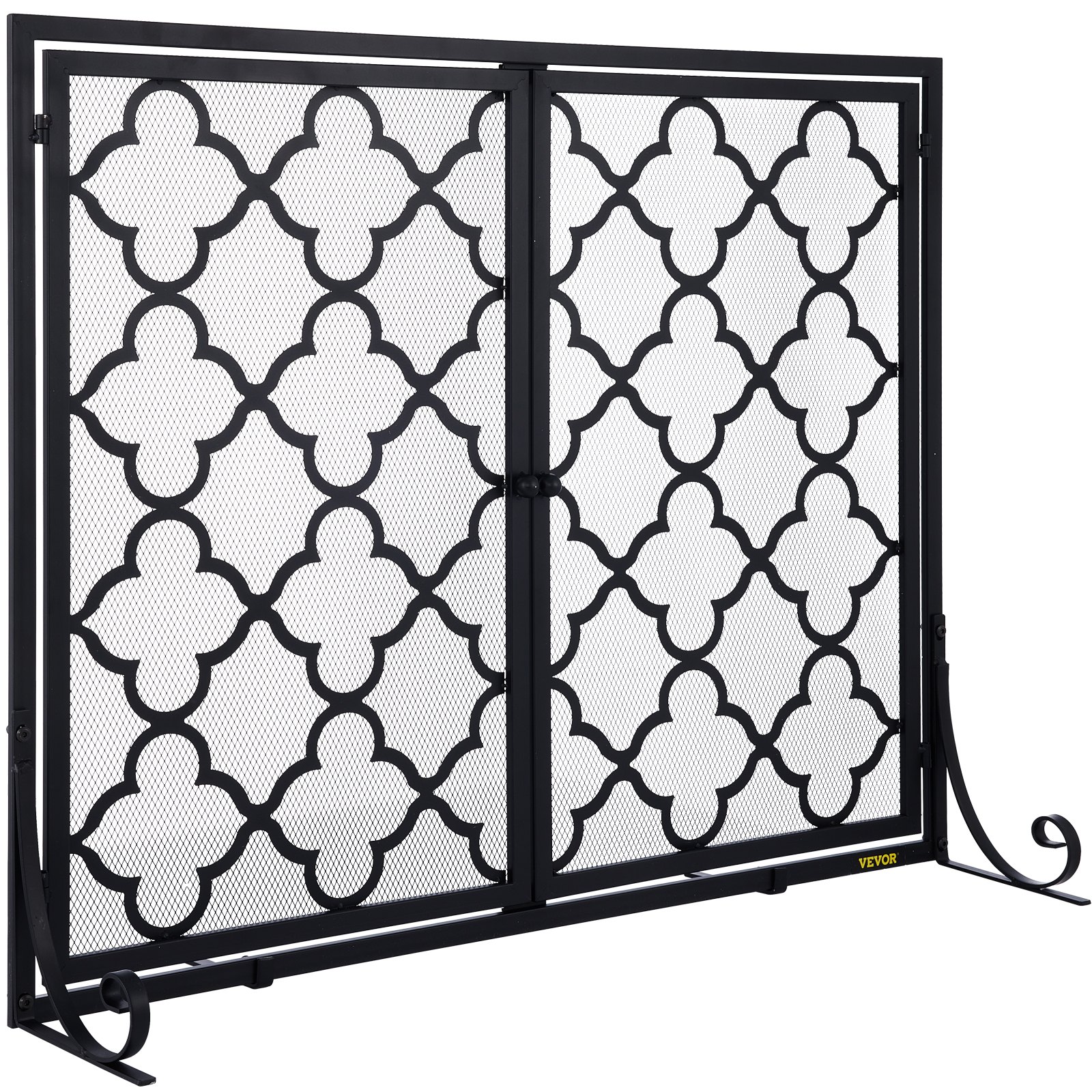 VEVOR Fireplace Screen, 39 x 31 Inch, Double Door Iron Freestanding