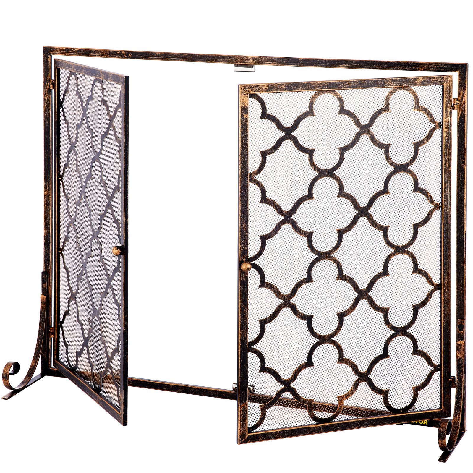VEVOR Fireplace Screen, 39 x 31 Inch, Double Door Iron Freestanding