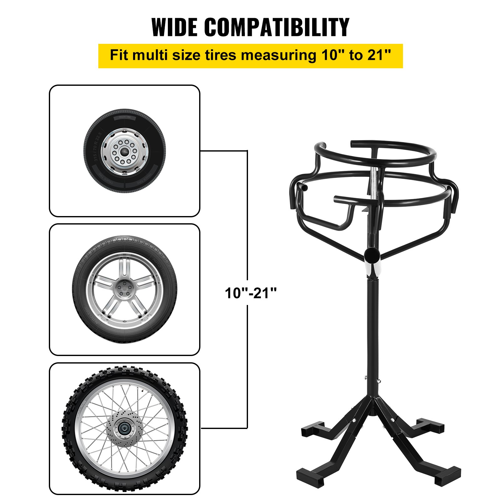 VEVOR Motorcycle Tire Changing Stand, Fit for 10" 21" Multi Tire