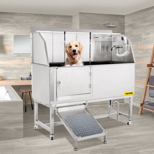 VEVOR VEVOR Dog Grooming Tub, 62" L Pet Wash Station, 304 Stainless