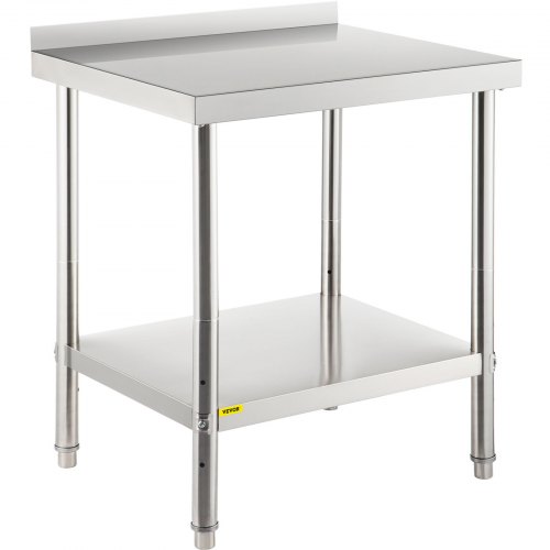 VEVOR Stainless Steel Prep Table, 30 X 24 X 35 Inch, 440lbs Load ...