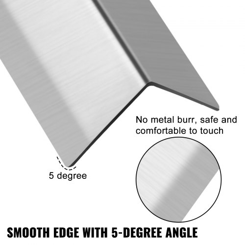 VEVOR Stainless Steel Corner Guards 2 x 2 x 48 inch Metal Wall Corner Protector Pack of 20