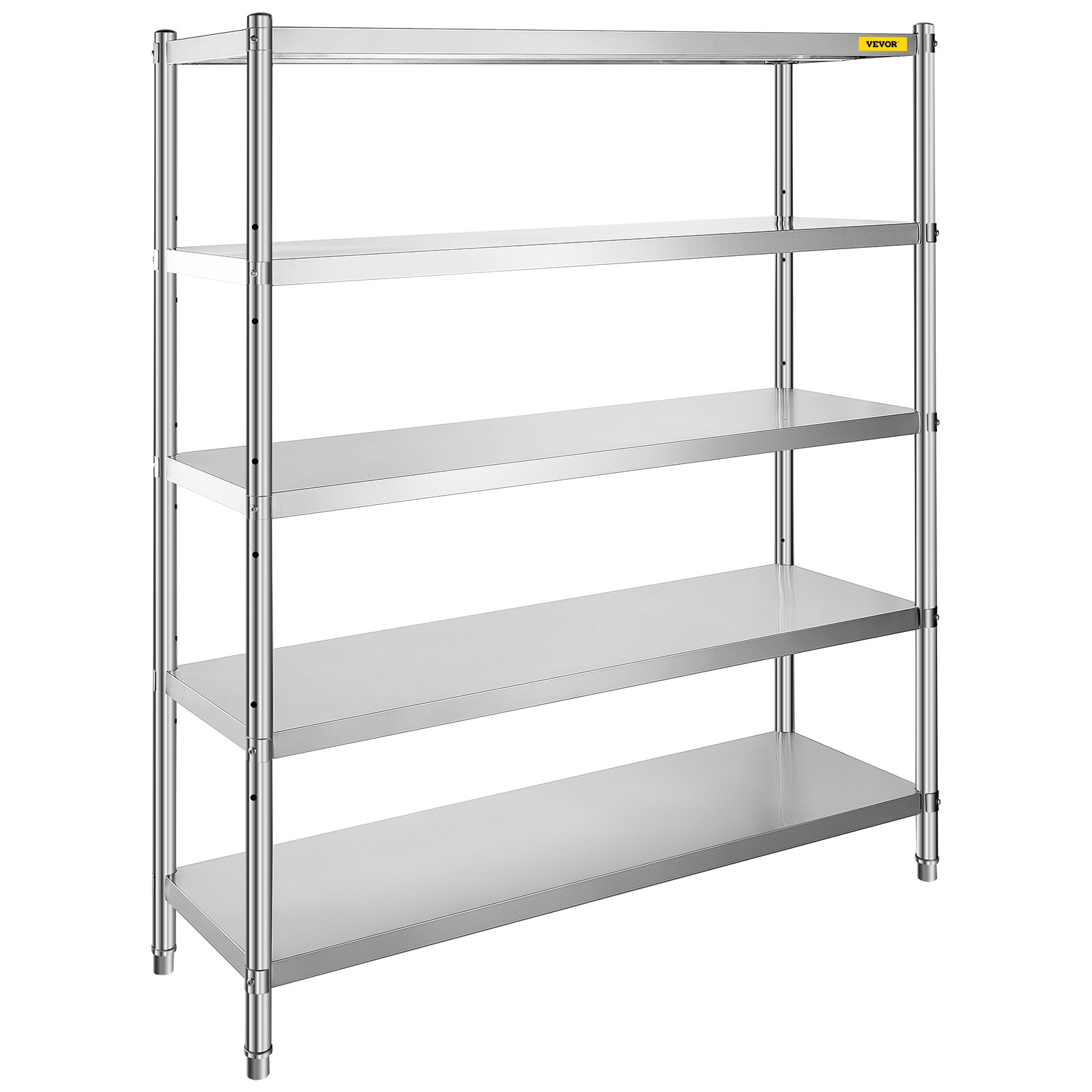 VEVOR Stainless Steel Shelving 60x18.5 Inch 5 Tier Adjustable Shelf ...