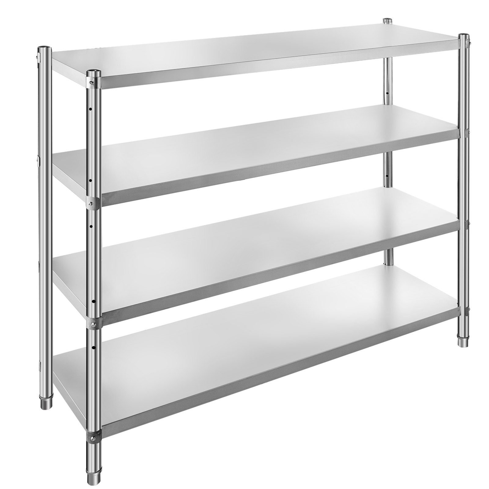 VEVOR Storage Shelf, 4-Tier Stainless Steel Shelving, Storage Shelving ...