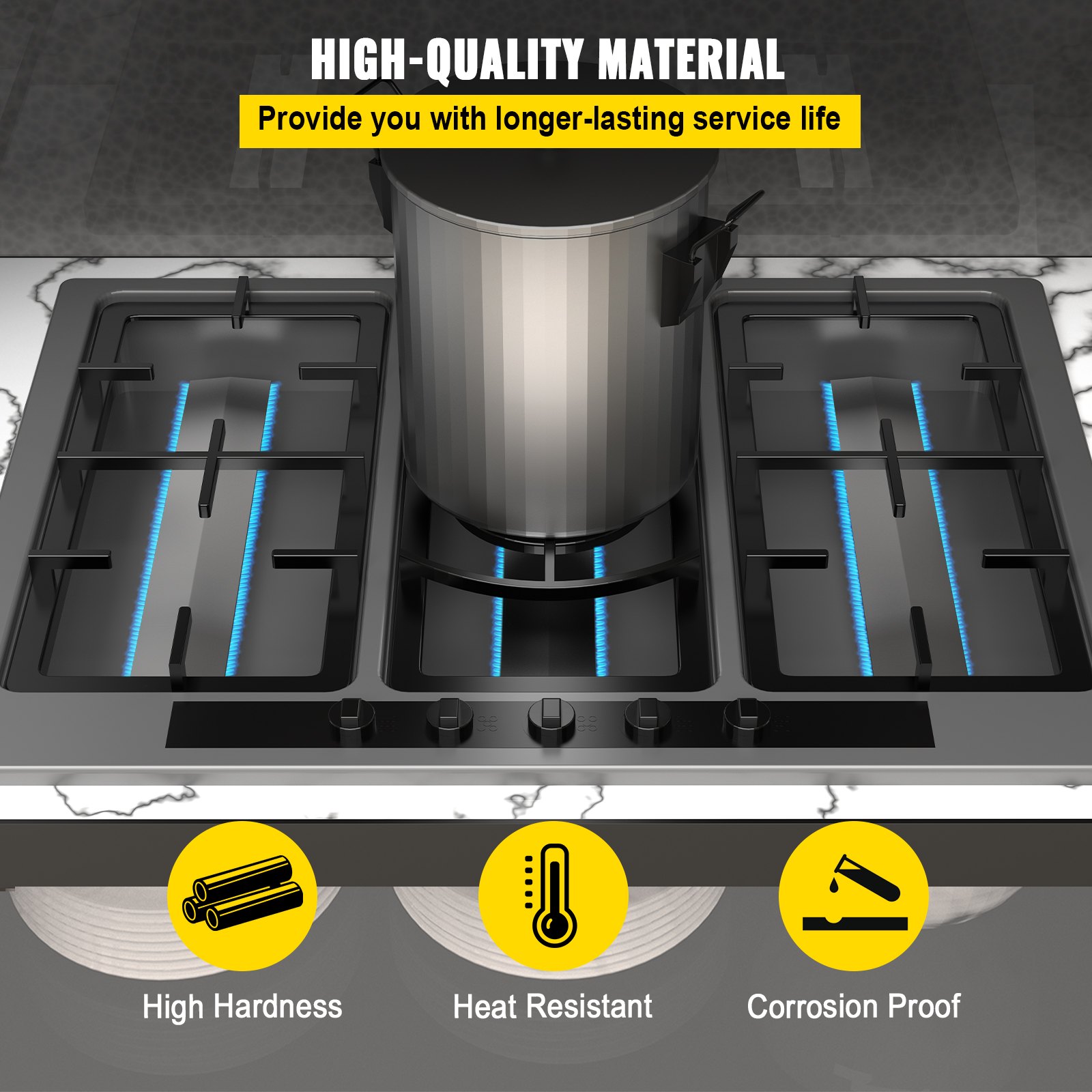 VEVOR Grill Burners, Stainless Steel BBQ Burners Replacement, 1 Pack