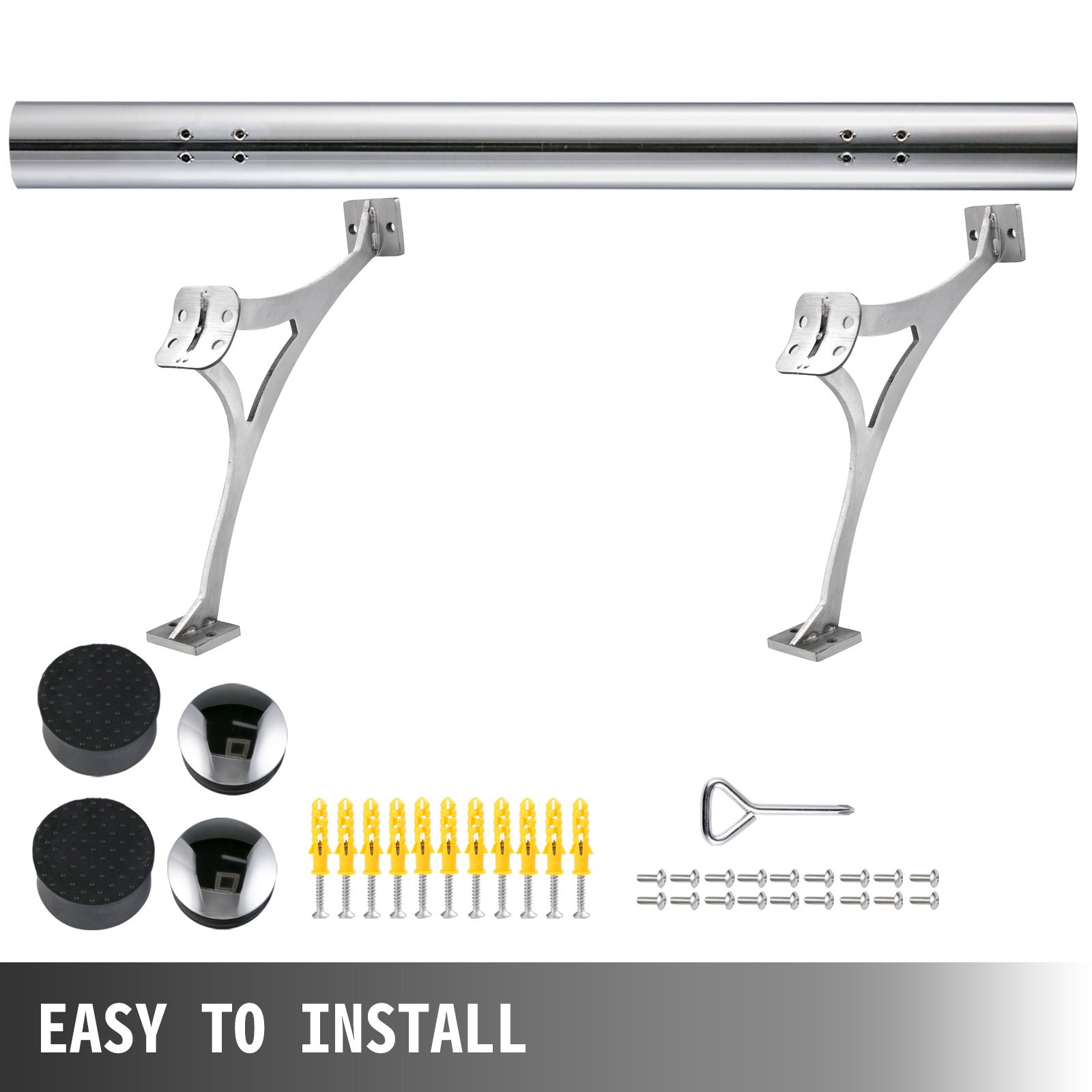 Bar Foot Rail Kit, Bar Mount Foot Rail Kit, 4ft, Bar Foot Rail With 2