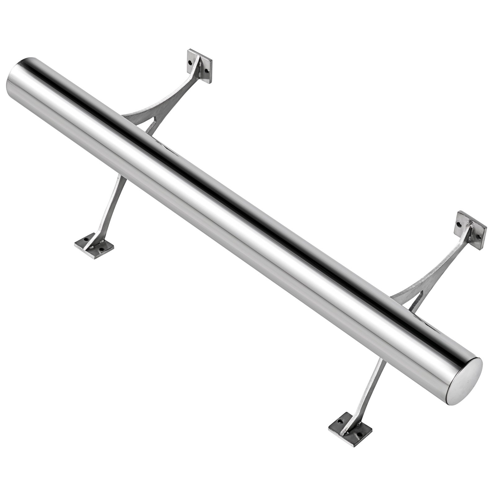 VEVOR 4FT Length Bar Foot Rail Kit，2''OD Solid Mount Brushed Stainless