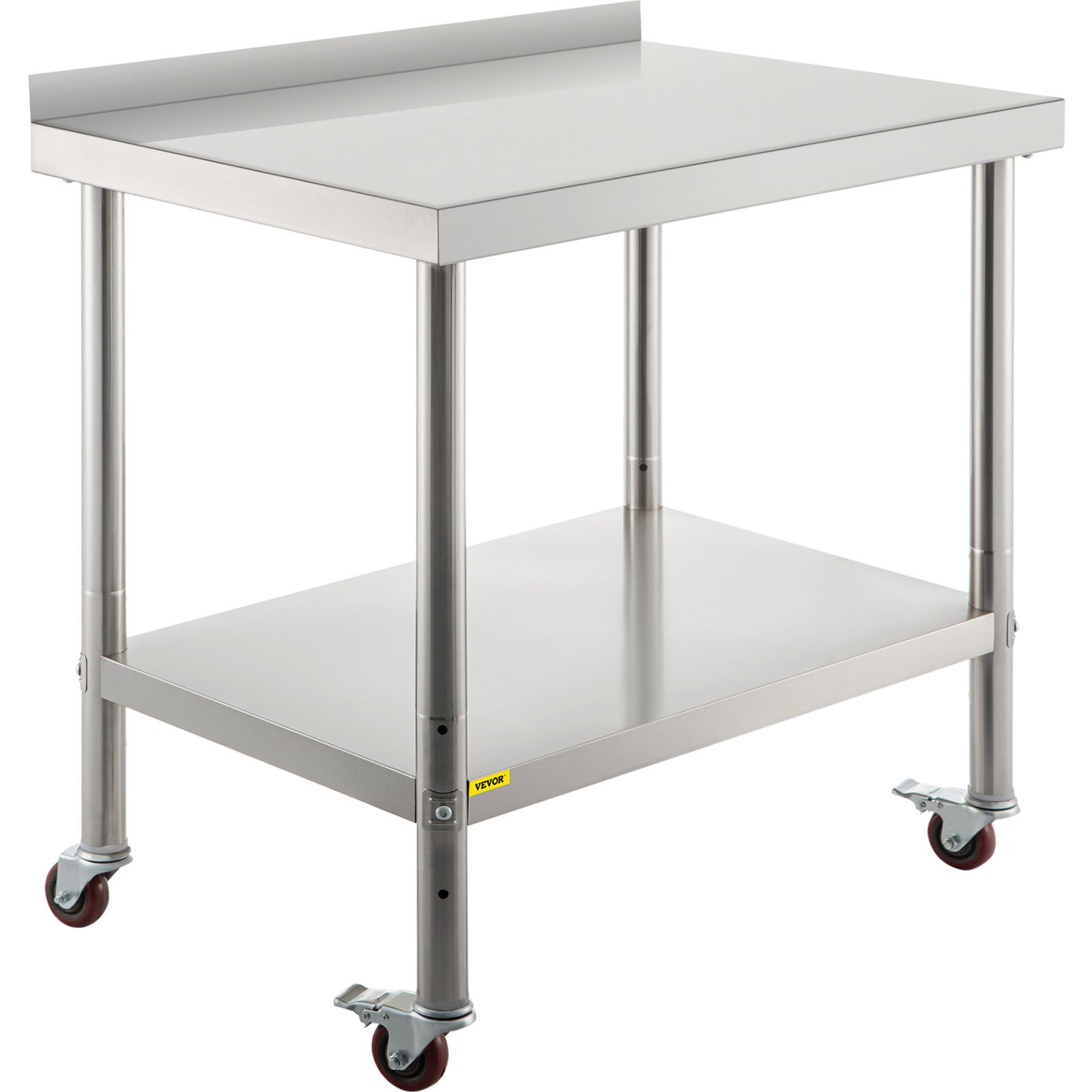 VEVOR Stainless Steel Prep Table, 30 x 24 x 35 Inch, 440lbs Load ...