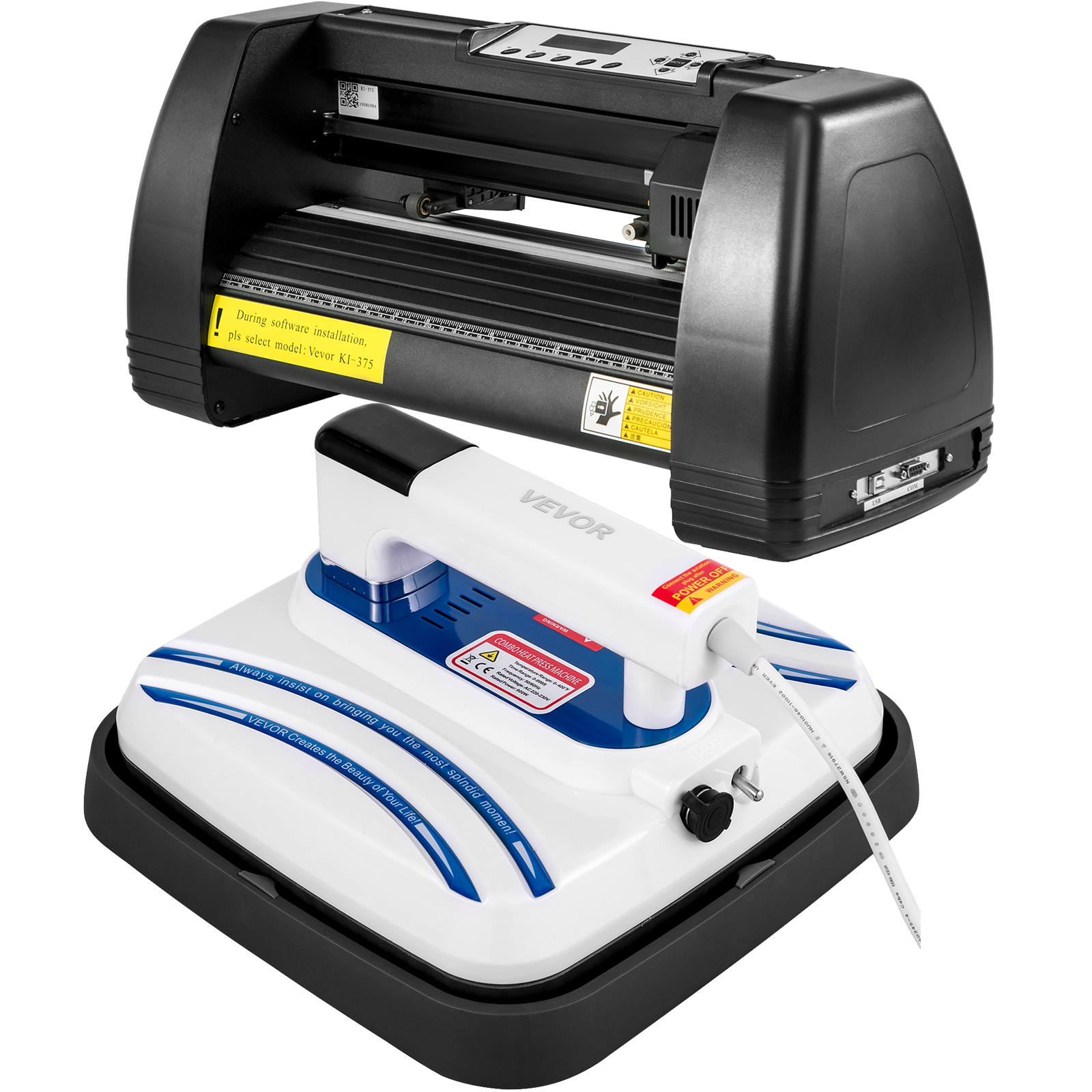 Vevor Heat Press 10"x10" Mini Portable + 14" Vinyl Cutter Plotter