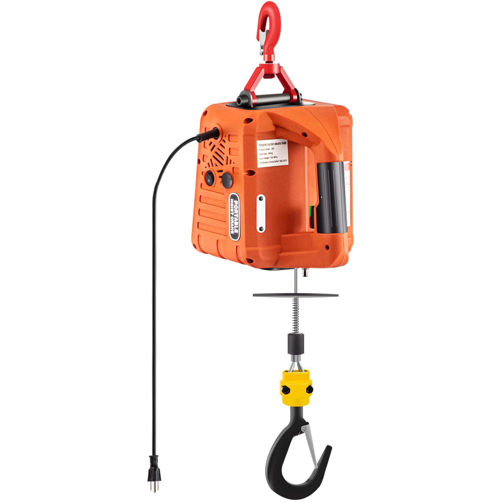 VEVOR Electric Hoist Winch, 1100lbs Portable Electric Winch, 1500W 110V