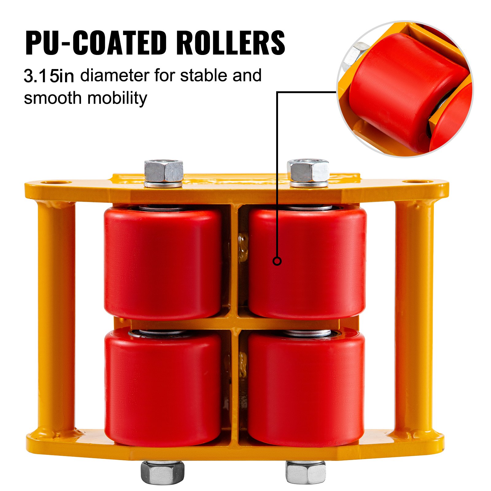 VEVOR Machinery Skate Dolly, 6614 LBS/3T Industrial Machinery Mover With Handle 6614lbs 3t 360 Swivel Pu Wheels P 010663440098 VEVOR Machinery Skate Dolly, 6614 LBS/3T Industrial Machinery Mover With Handle 6614lbs 3t 360 Swivel Pu Wheels P 010663440098