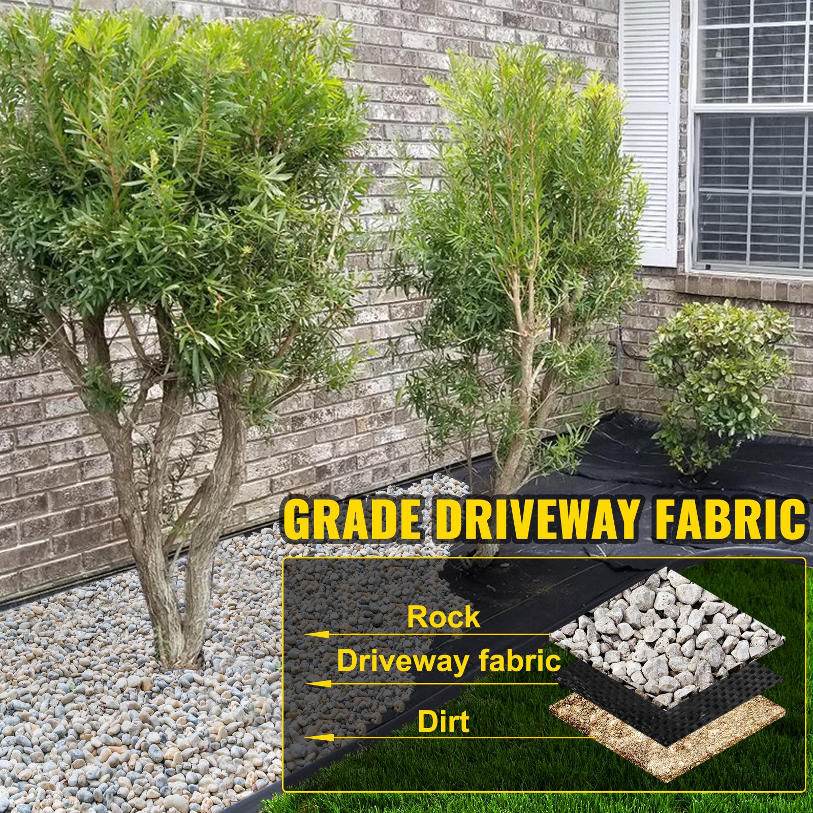 VEVOR 13x108' Geotextile Fabric Driveway Fabric Stabilization
