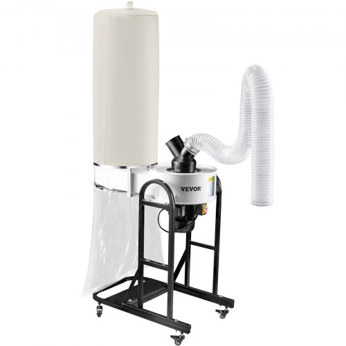 VEVOR 1.5 HP Dust Collector, 647 CFM Portable Vortex Dust Collector ...