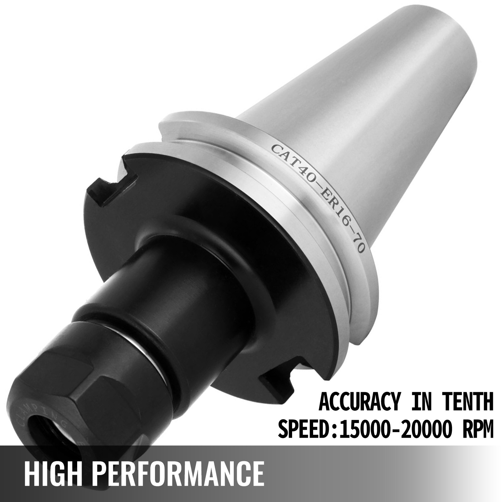 VEVOR Collet Chuck, CAT40 ER16, 5pcs Tool Holder Assembly with Pull