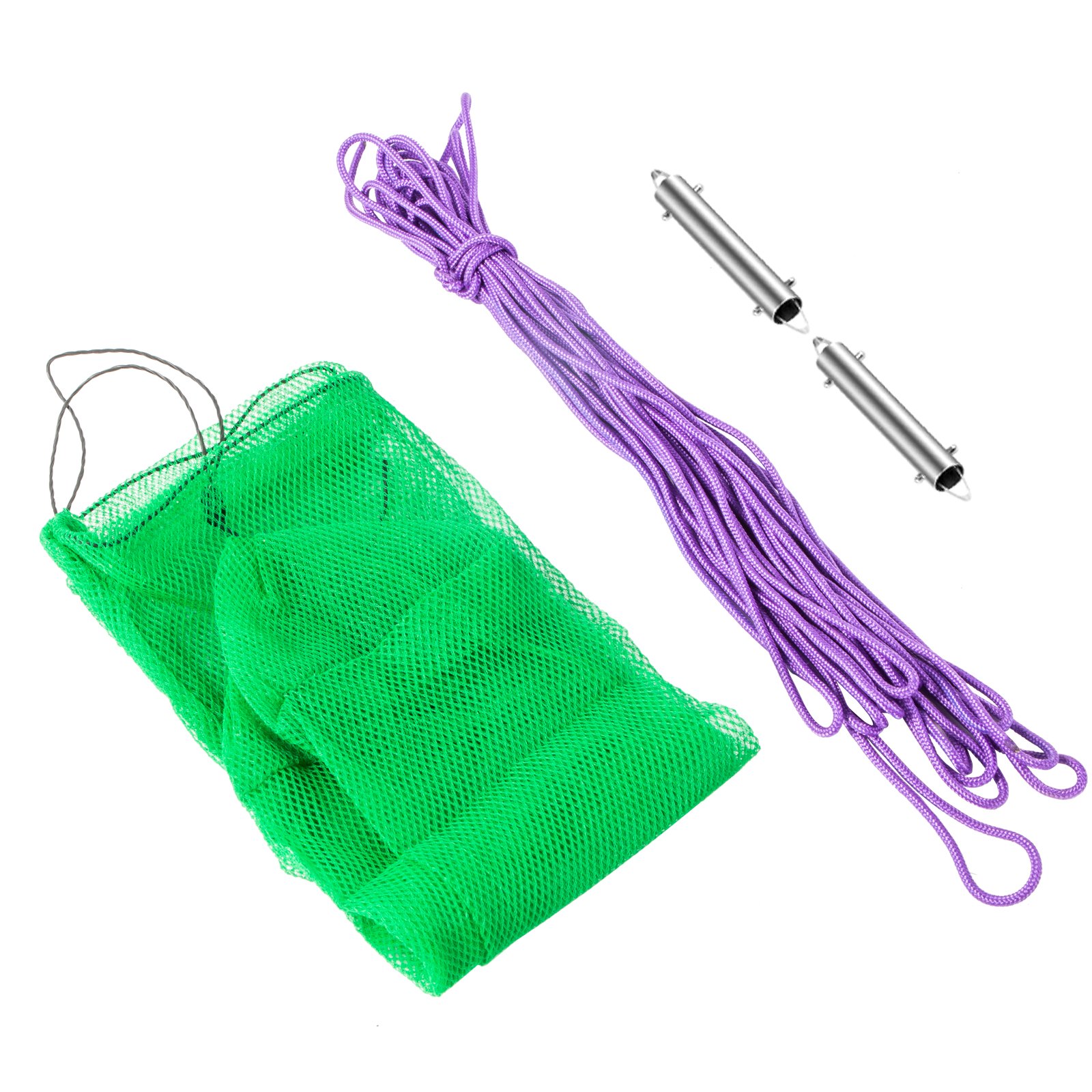 YIVIKPE 14ft Stainless Steel Lake Weed Roller, Beach Roller Lake Weed Remover, Rid Weeds Roots And Muck Buildup, 4 Aluminum Handles, 6 Preassembled Stainless Steel Blades, Super Easy Assembly, Blue