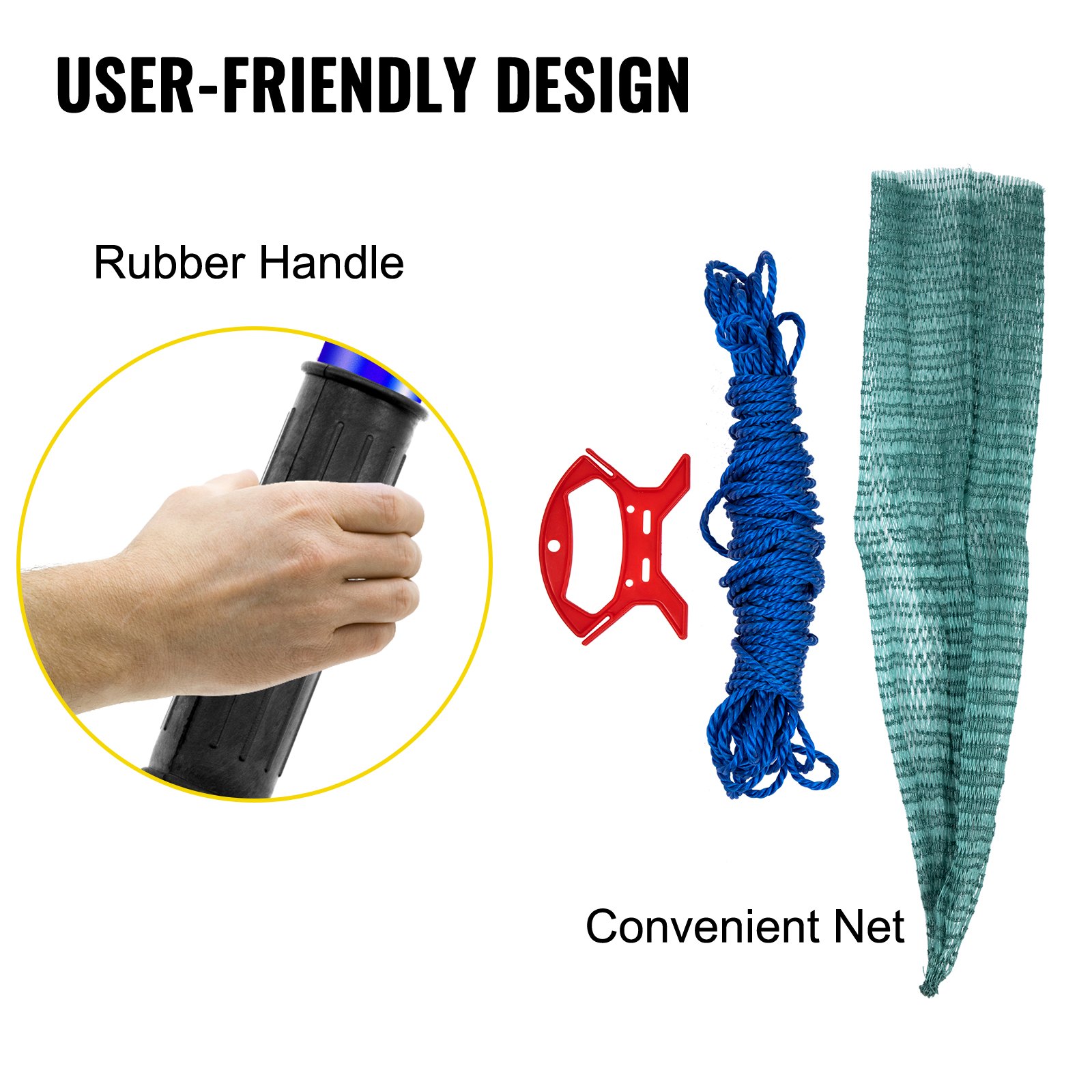 VEVOR VEVOR Sand Rake, 165 inches Pole Beach Rake, Red Iron Lake Weed