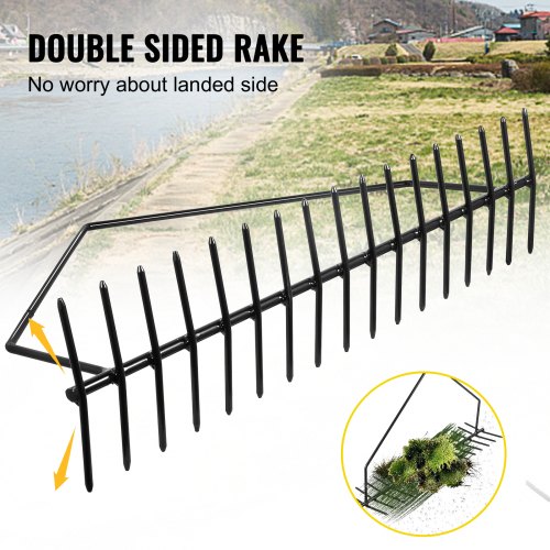 VEVOR Pond Rake, 32 inch Aquatic Weed Rake, Double Sided Lake Weed ...