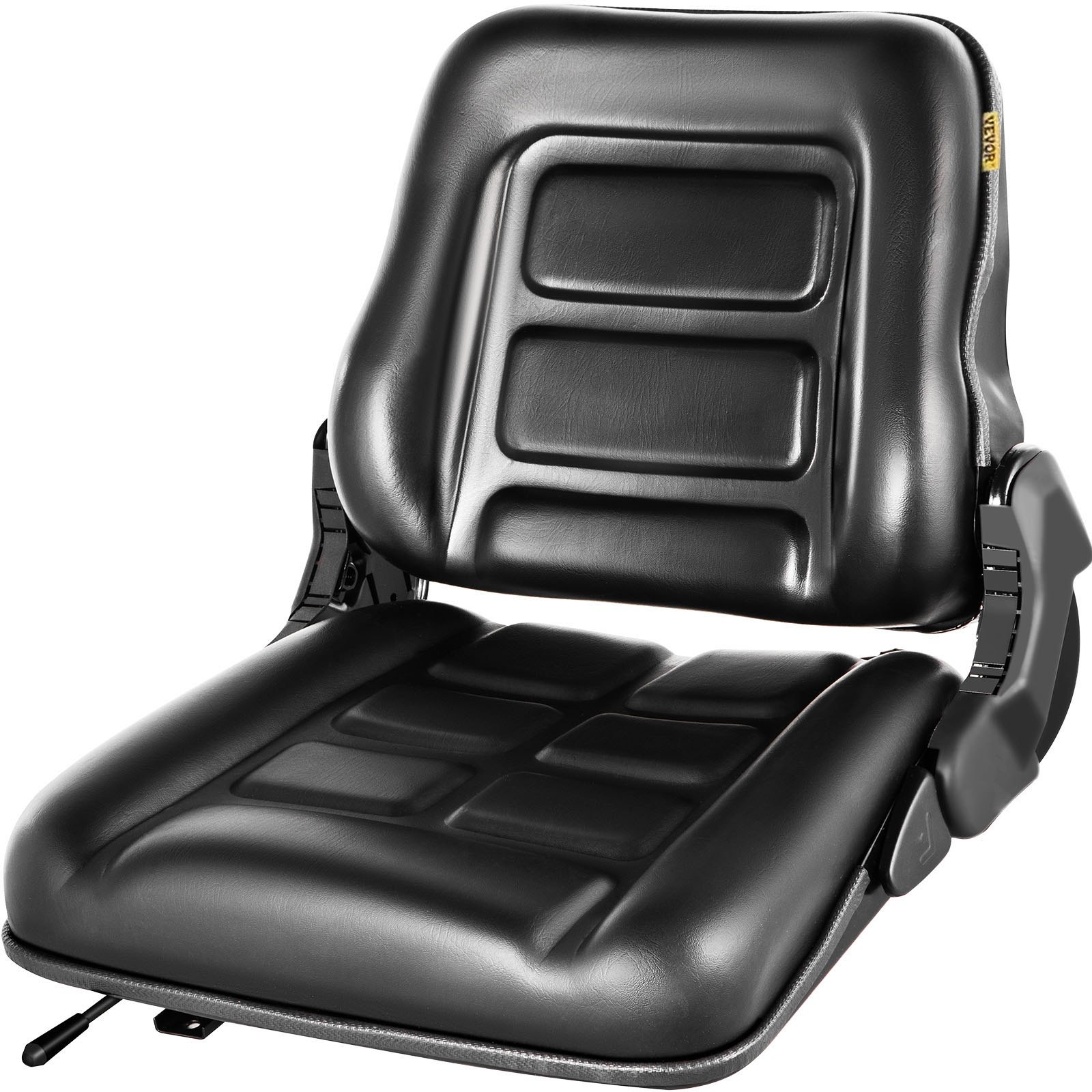 VEVOR Universal Forklift Seat, Black PVC Tractor Seat, 6"/150MM