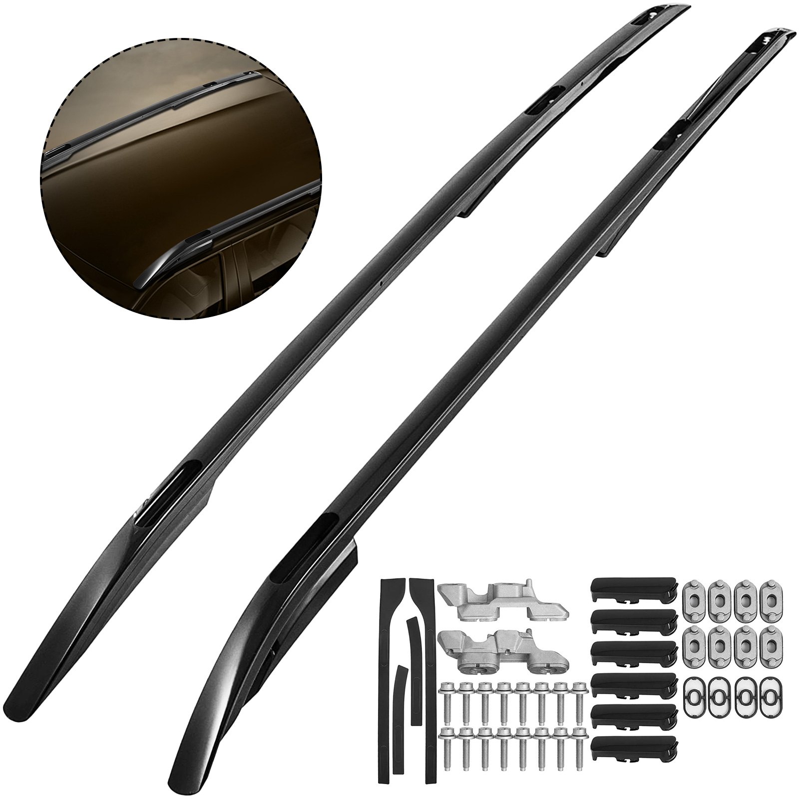 Aluminium Roof Rails Baggage Luggage Rack Side Rail Bars for Land Rover Discovery 5 VEVOR US