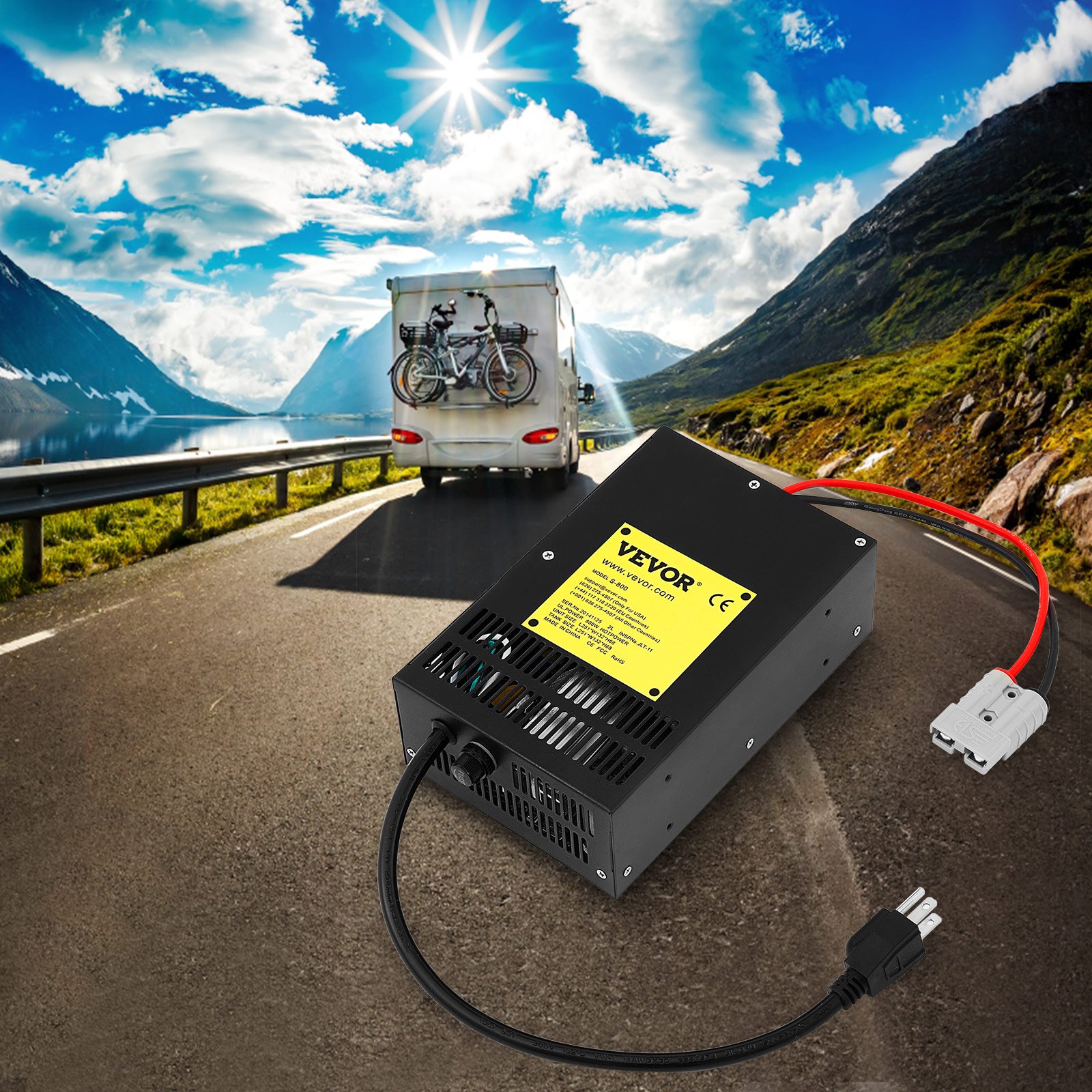 VEVOR 45 Amp RV Power Converter Charger, 110 Volt AC to 12 Volt DC